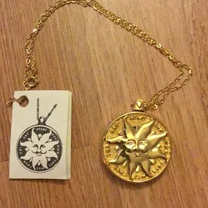 Birth control pill tablet sun necklace